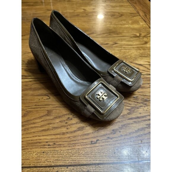Toy burch woman’s heels pumps brown suede size 9 - Picture 2 of 7